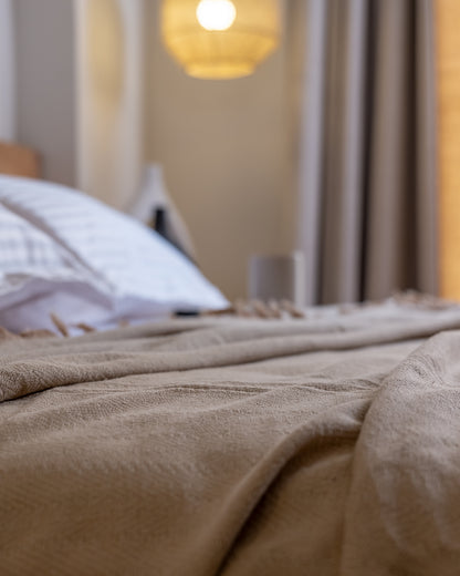 BEIGE Turkish Cotton Throw Blanket