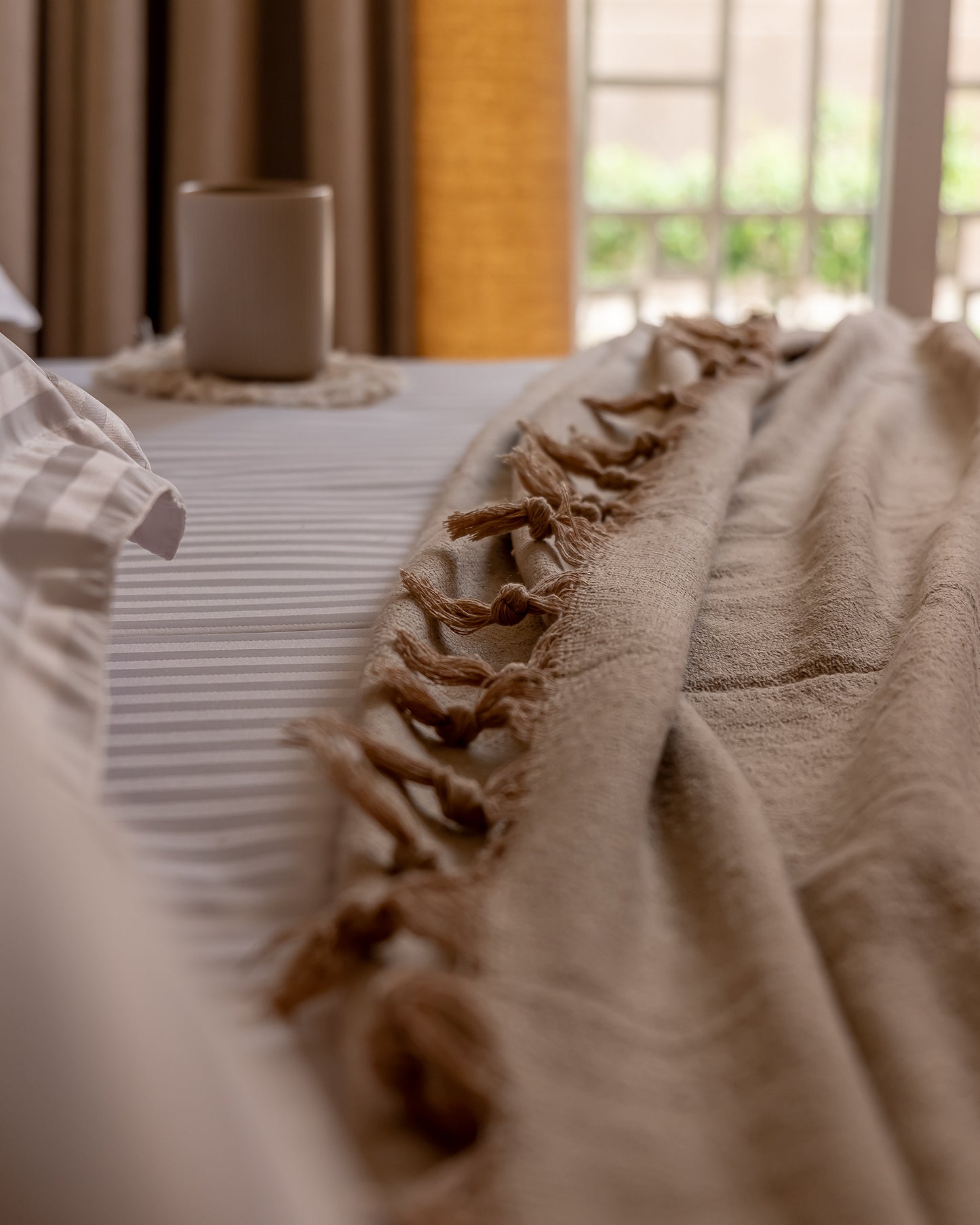 BEIGE Turkish Cotton Throw Blanket