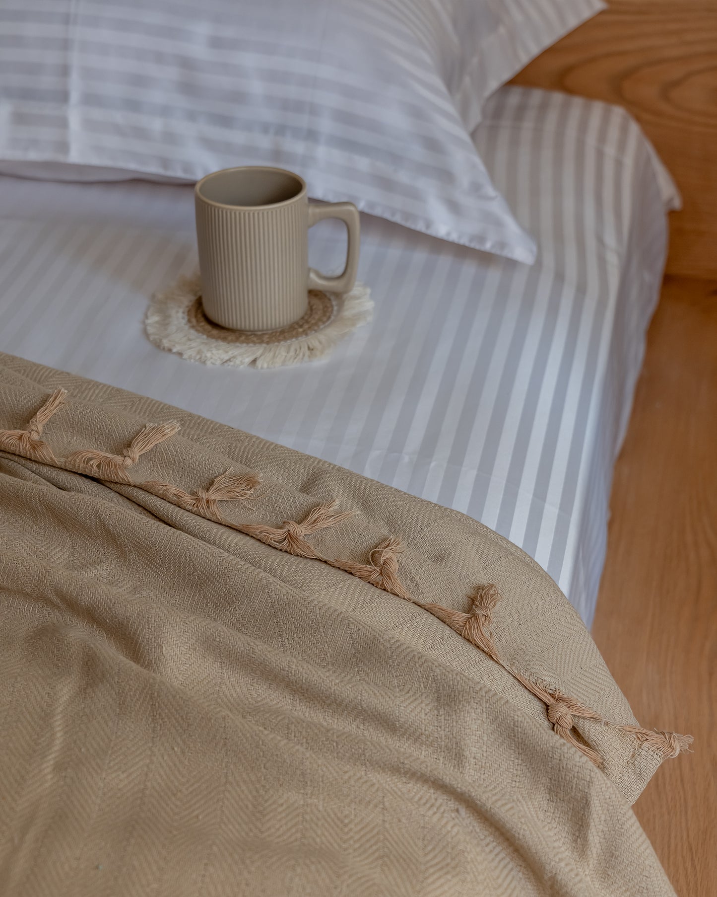 BEIGE Turkish Cotton Throw Blanket