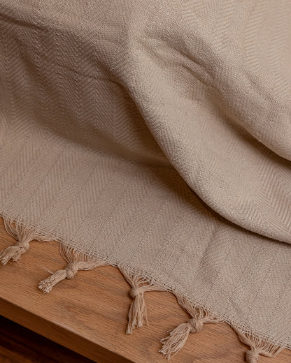BEIGE Turkish Cotton Throw Blanket