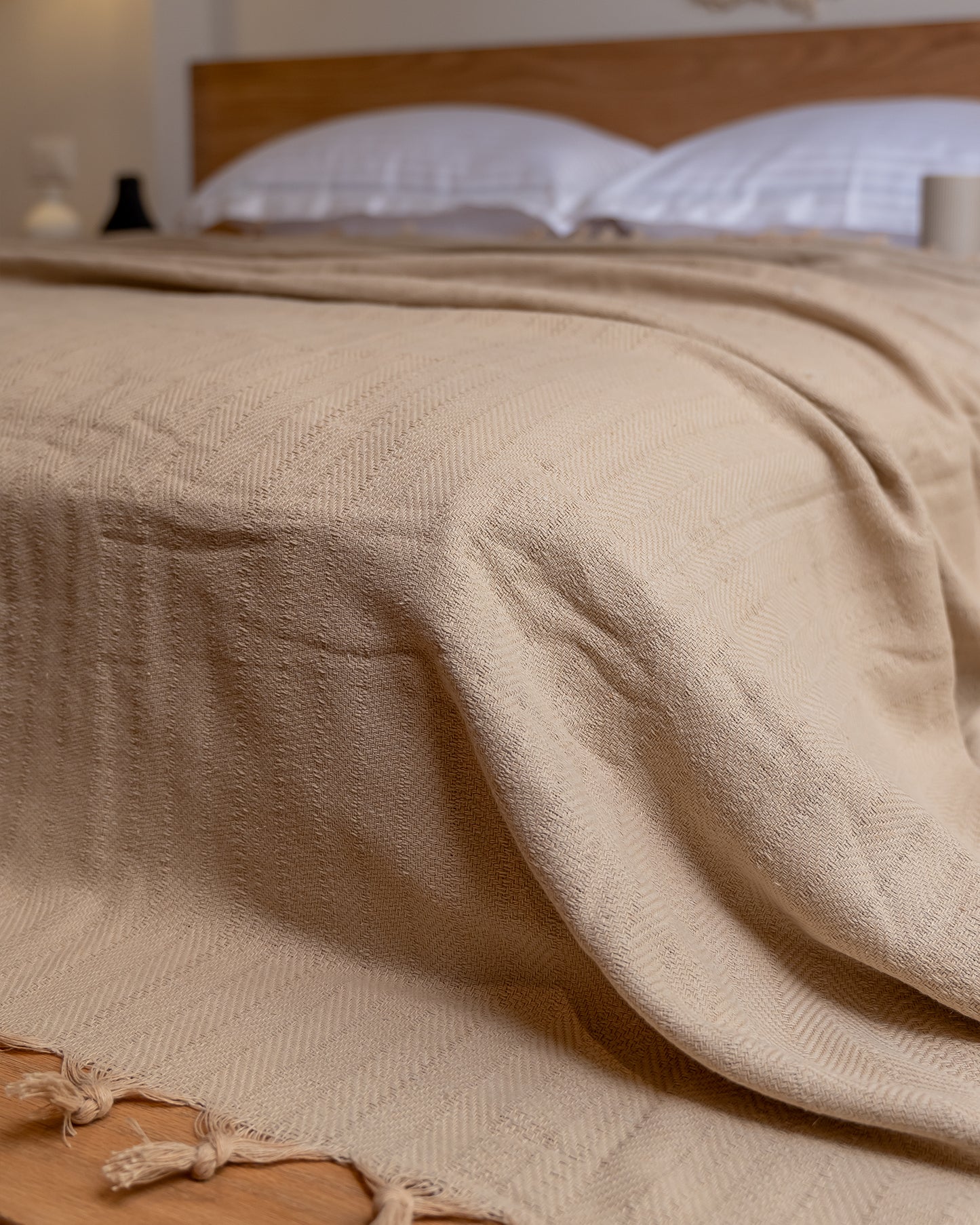 BEIGE Turkish Cotton Throw Blanket