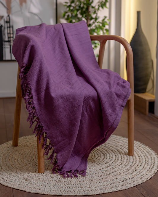 MAUVE Turkish Cotton Throw Blanket