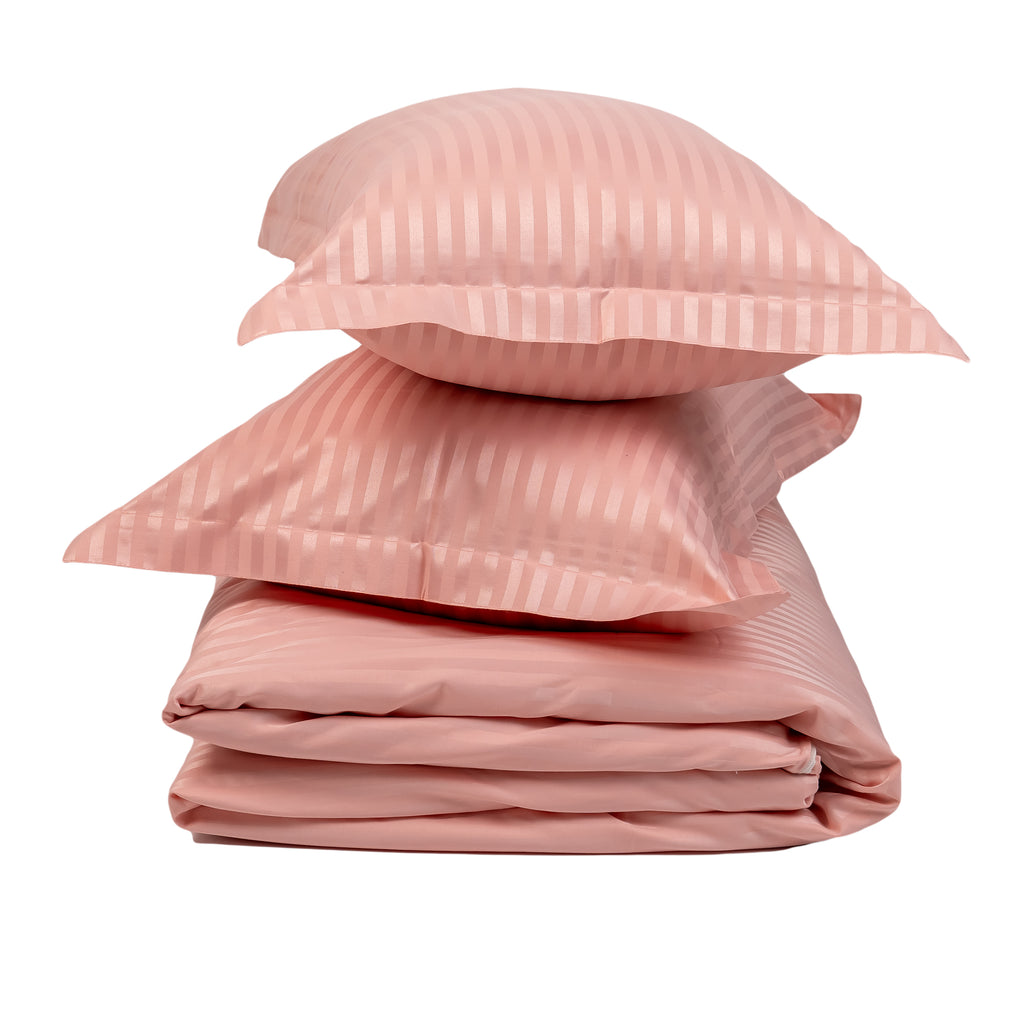 DUSTY ROSE  stripe duvet cover
