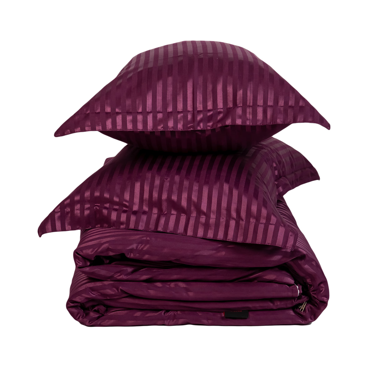 DEEP PLUM stripe duvet cover