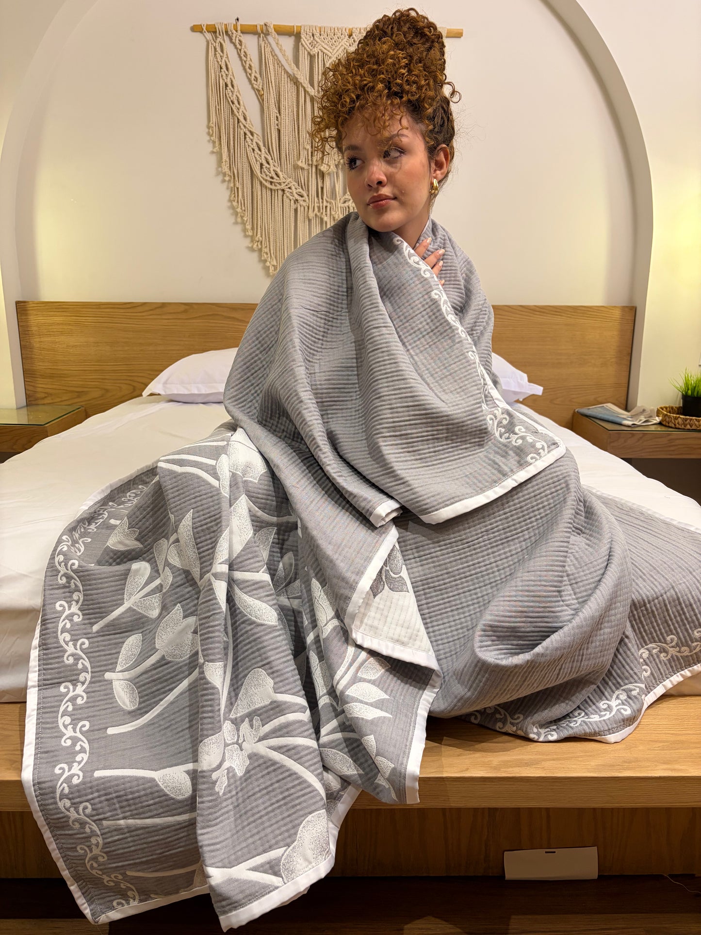 CLOUD ANATOLIA Turkish cotton throw blanket