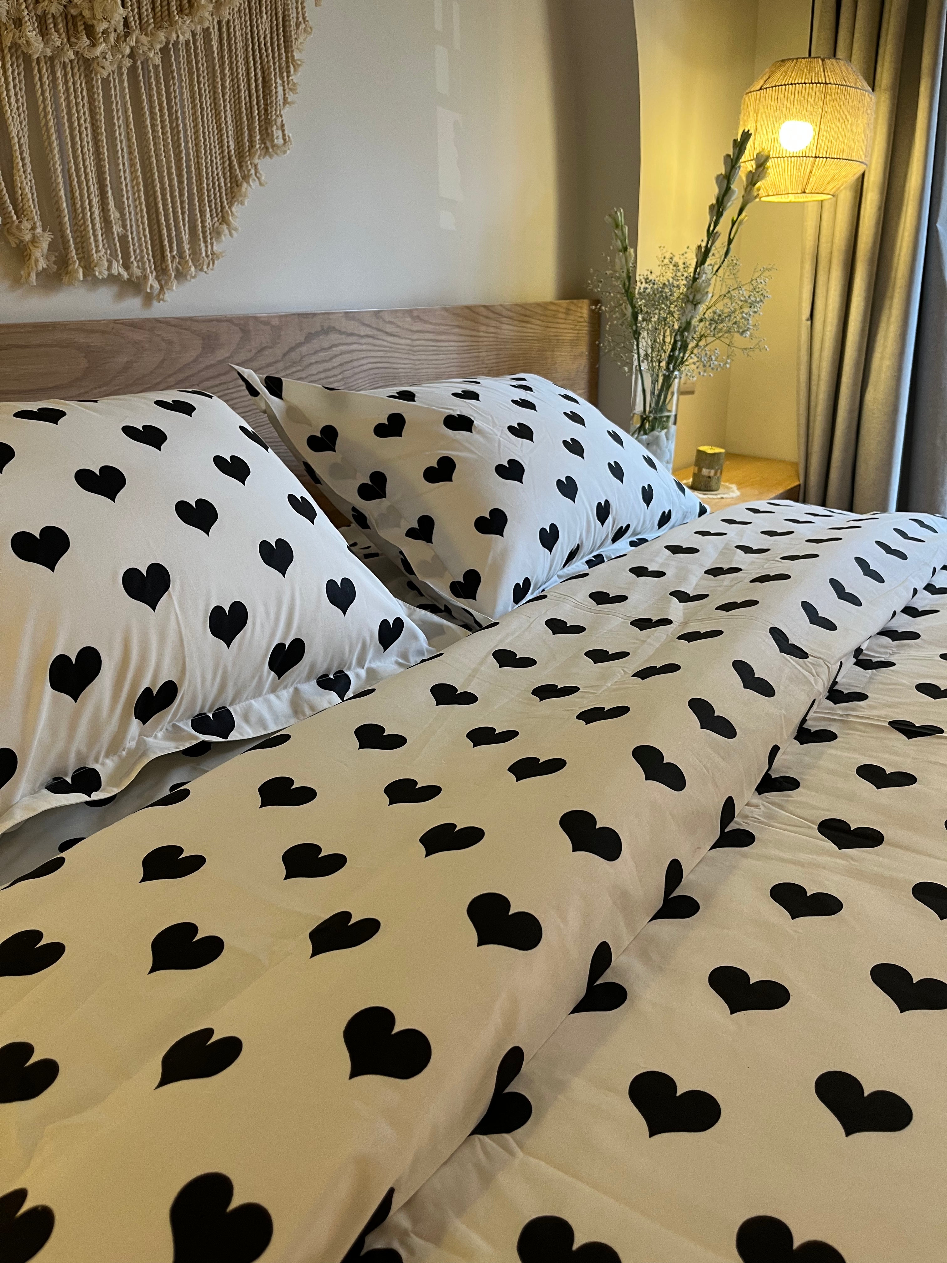 MOON HEARTS cotton duvet cover