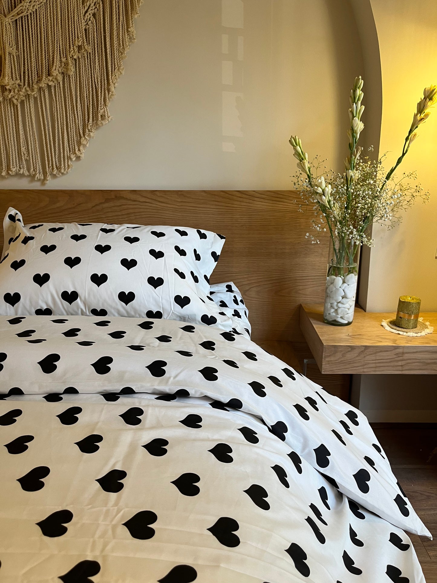 MOON HEARTS cotton duvet cover
