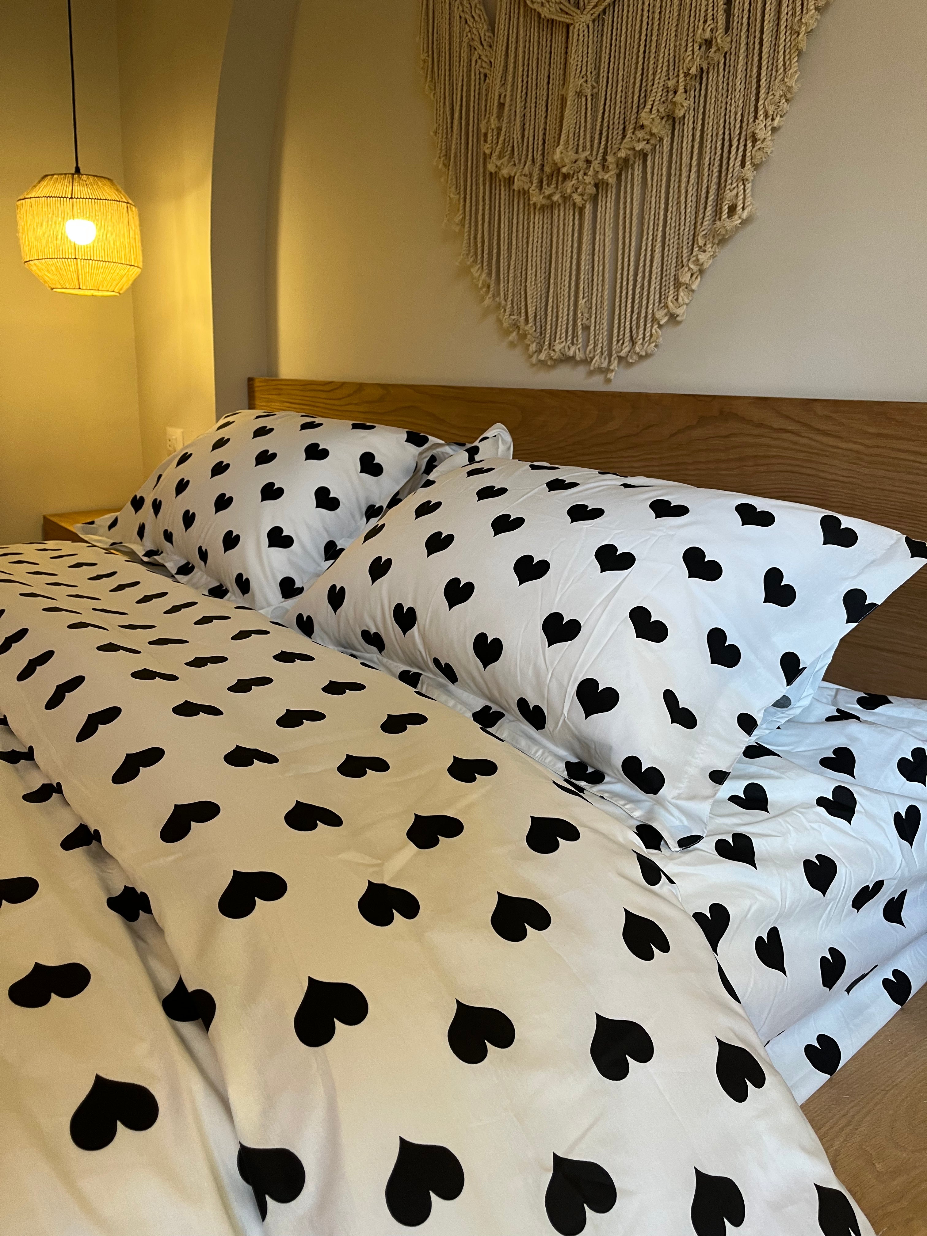 MOON HEARTS cotton duvet cover