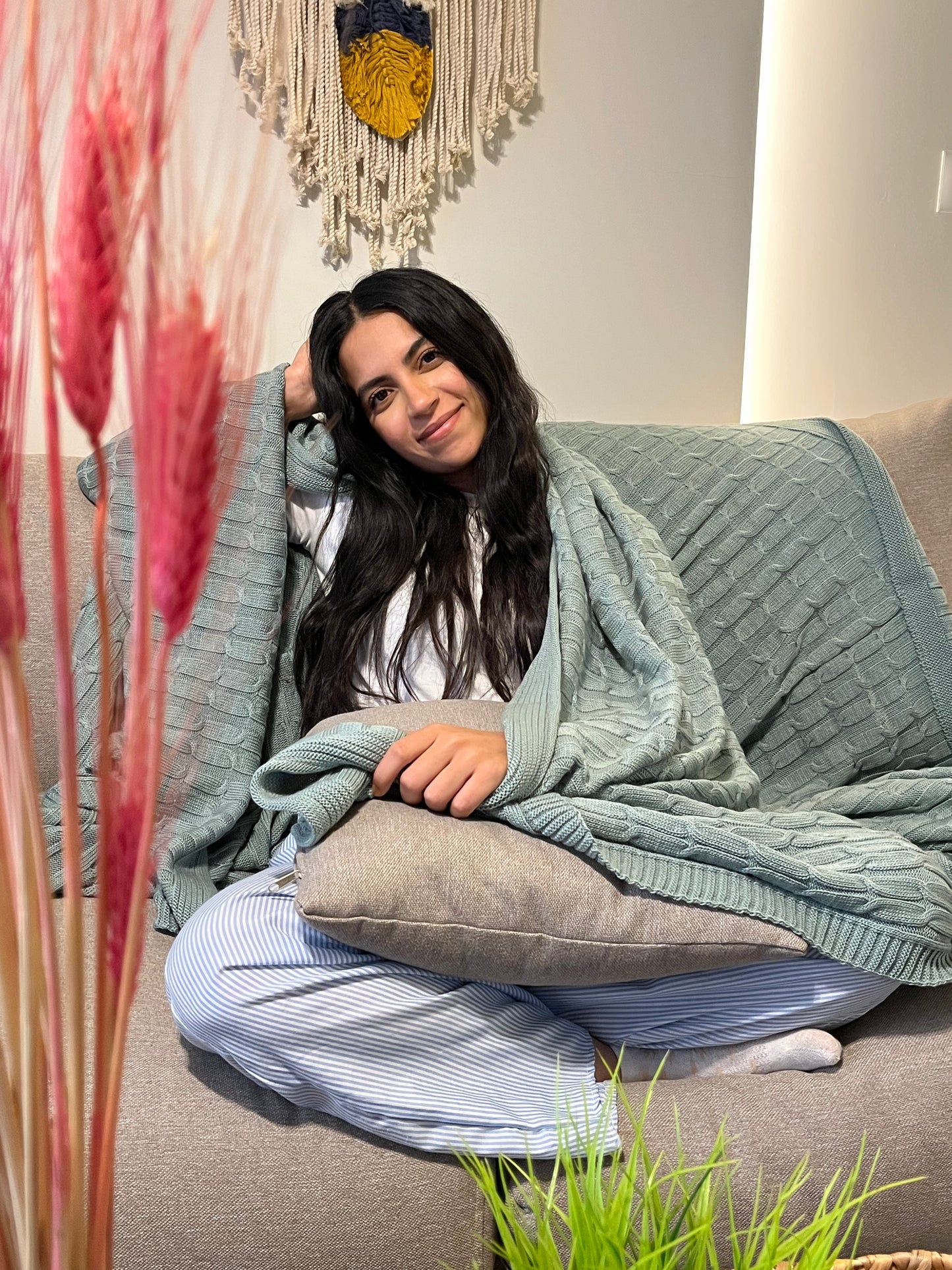 FRESH Knitted cotton Throw Blanket