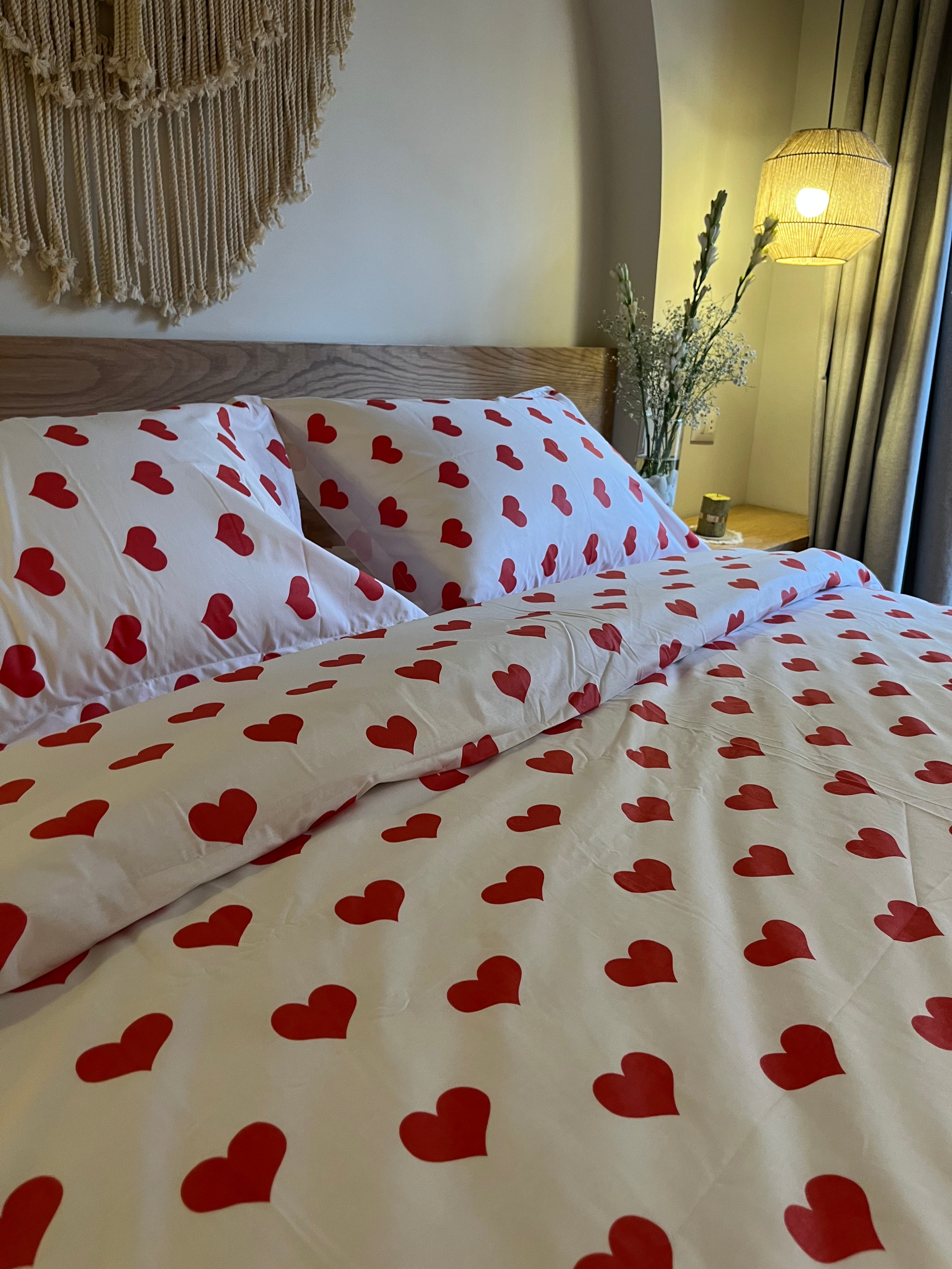SWEET HEARTS cotton duvet cover