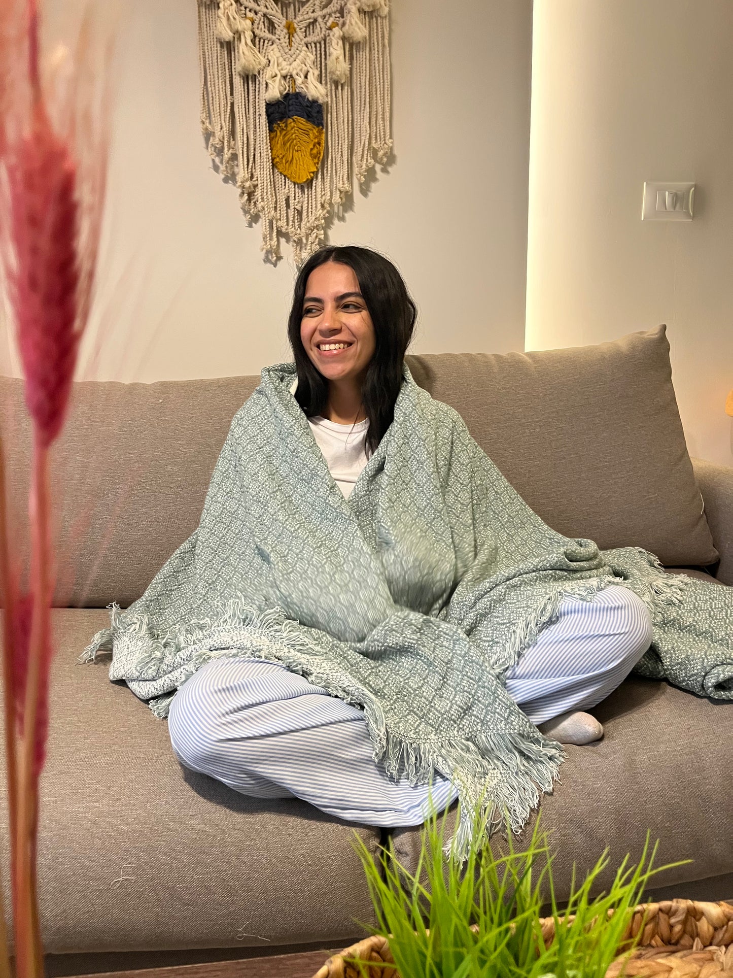 COOL Woven cotton Throw Blanket