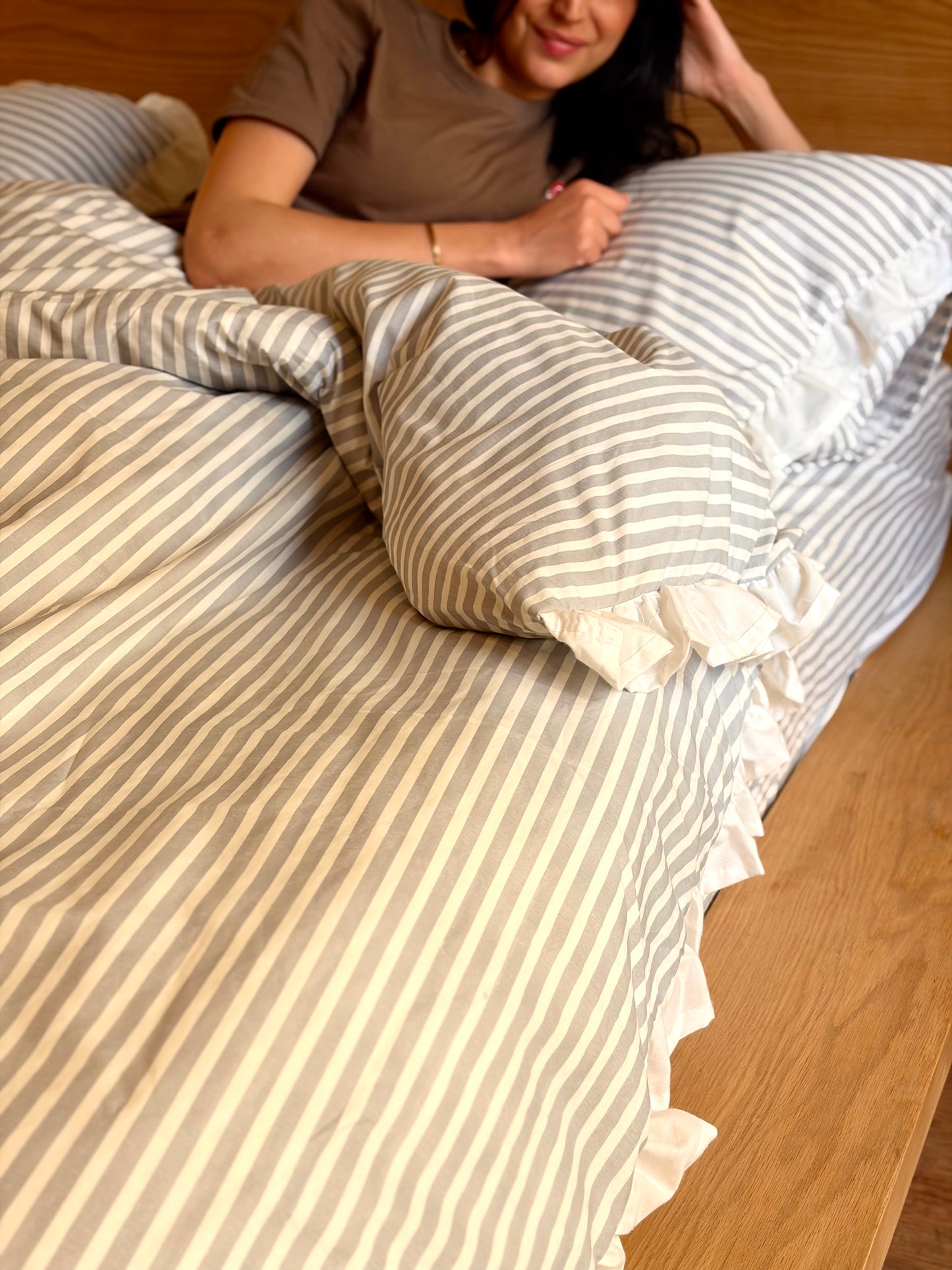 CLOUD RUFFLES cotton duvet cover