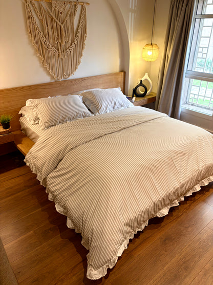 CHAMPAGNE RUFFLES cotton duvet cover