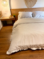 CHAMPAGNE RUFFLES cotton duvet cover