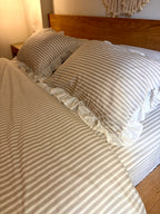 CHAMPAGNE RUFFLES cotton duvet cover