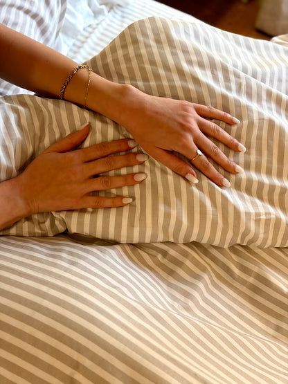 CHAMPAGNE RUFFLES cotton duvet cover