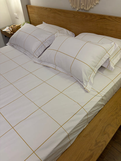 YELLOW LINEA cotton bedsheet