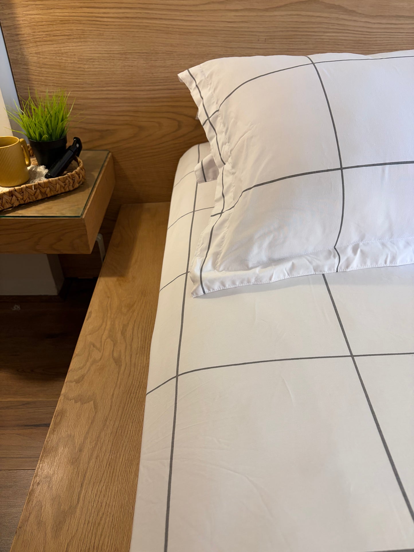 GREY LINEA cotton bedsheet