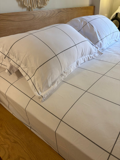 GREY LINEA cotton bedsheet