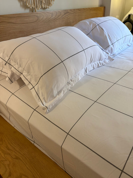 GREY LINEA cotton bedsheet
