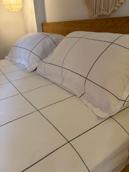 GREY LINEA cotton bedsheet