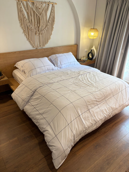 GREY LINEA cotton duvet cover