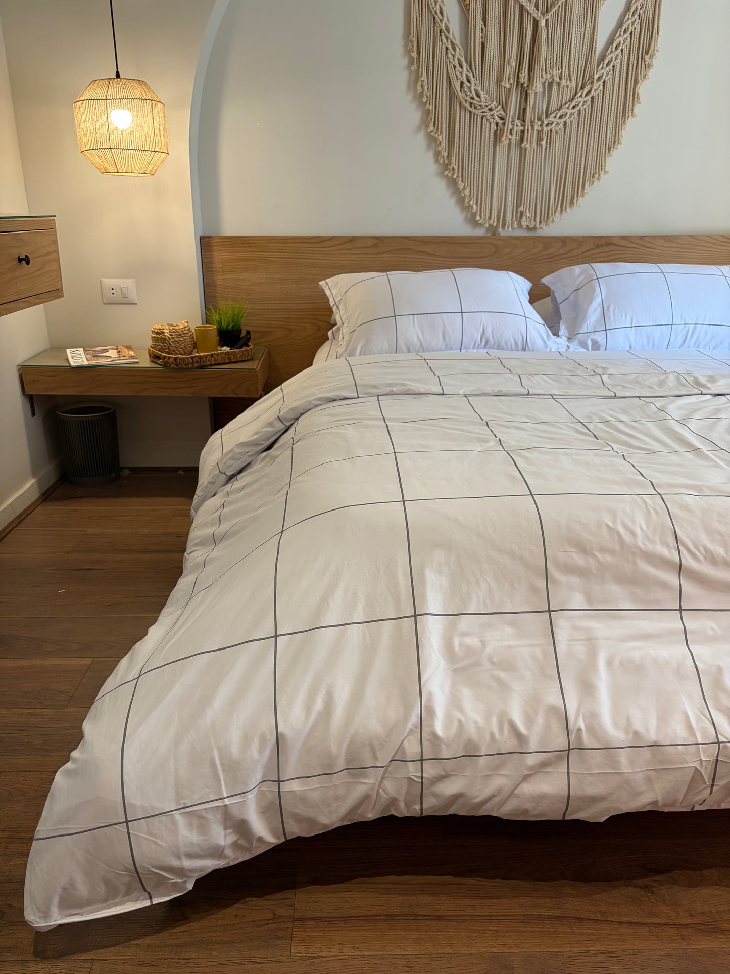 GREY LINEA cotton duvet cover