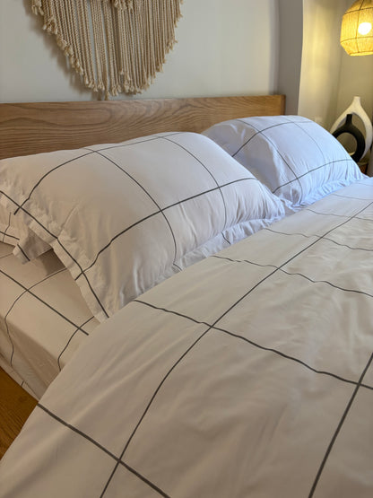 GREY LINEA cotton duvet cover