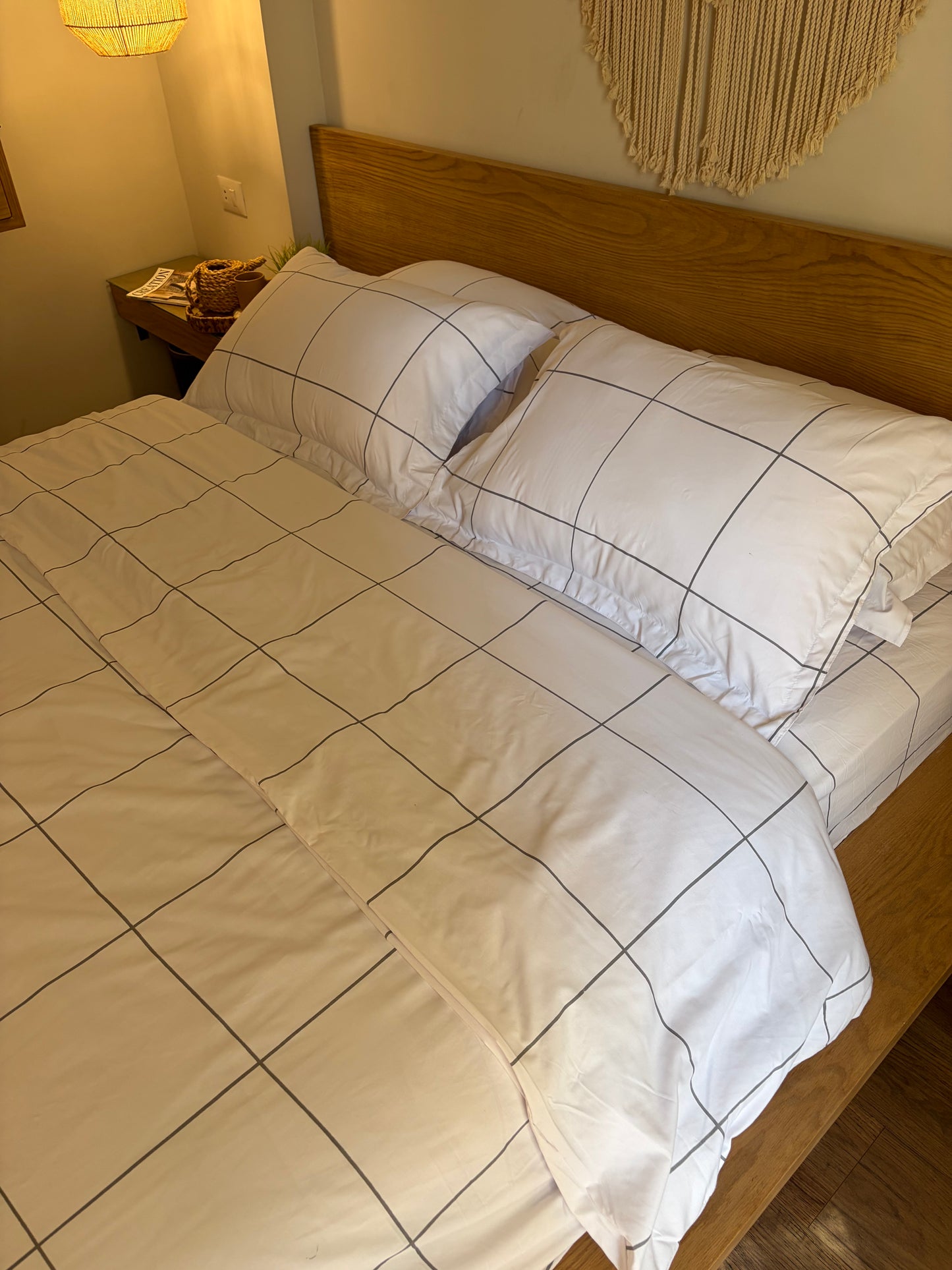 GREY LINEA cotton duvet cover