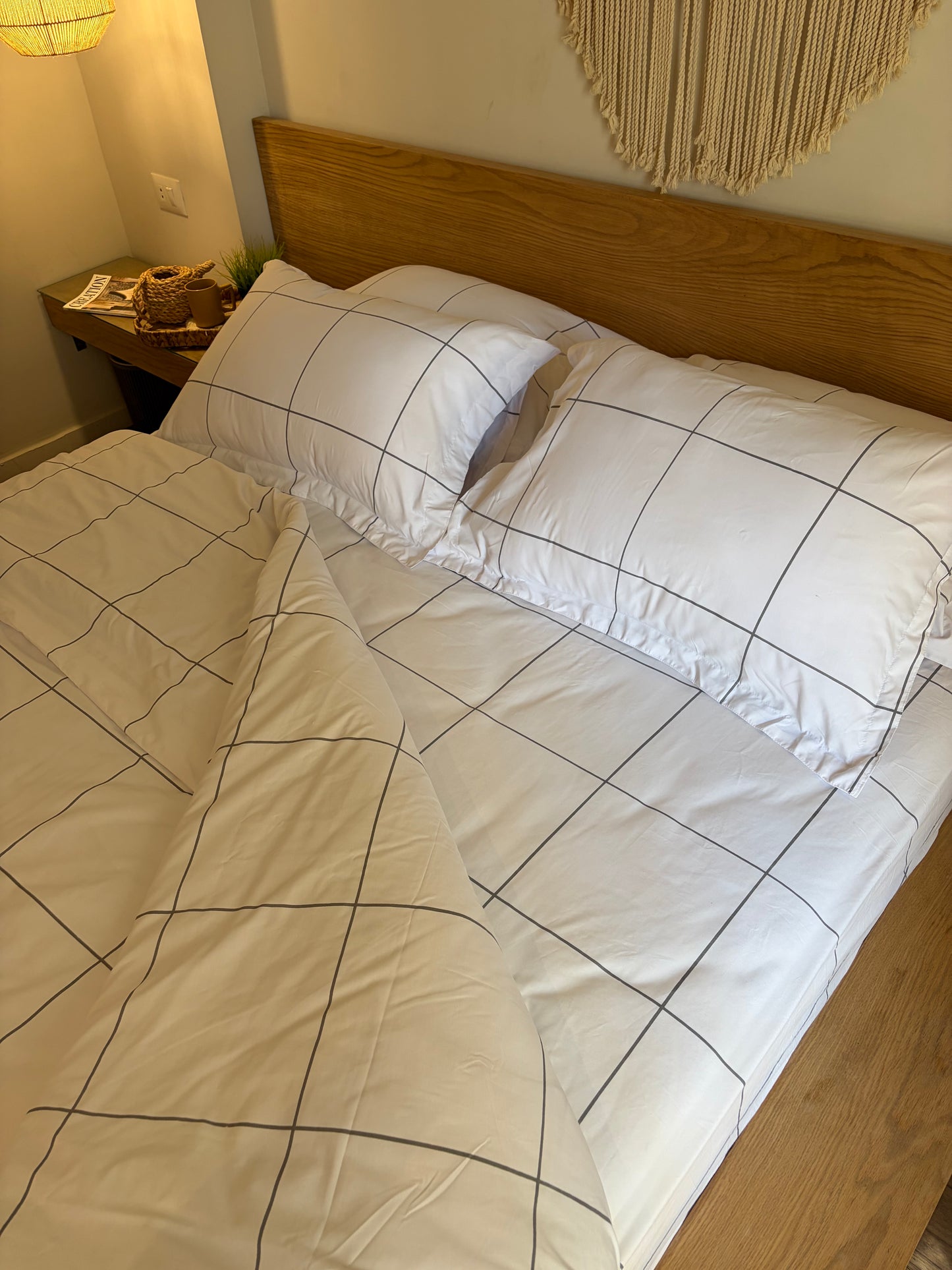 GREY LINEA cotton duvet cover