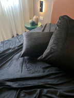 BLACK Plain Velvet Bedsheet