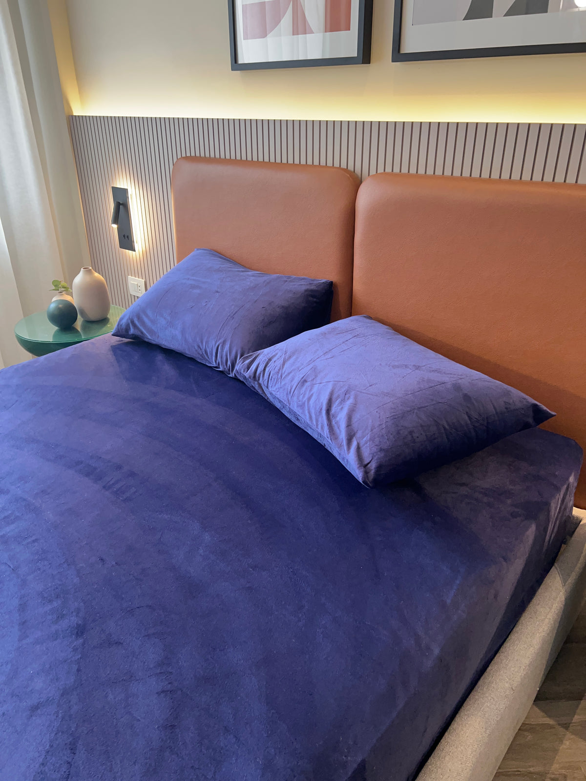 GALAXY Plain Velvet Bedsheet