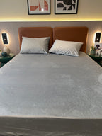GREY Plain Velvet Bedsheet