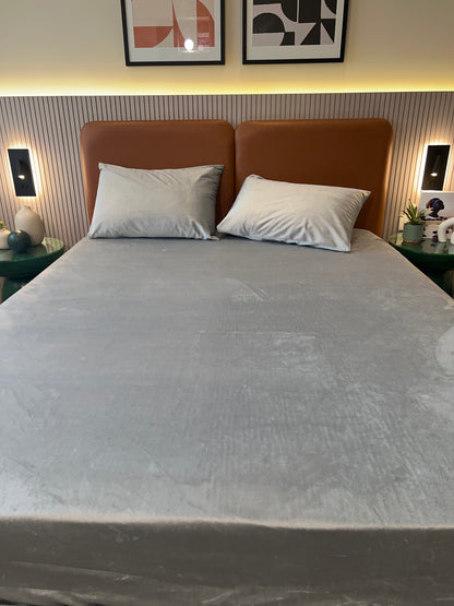GREY velvet bedsheet