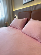 FLAMINGO Plain Velvet Bedsheet