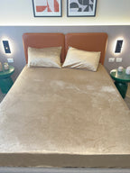 CARAMEL Plain Velvet Bedsheet