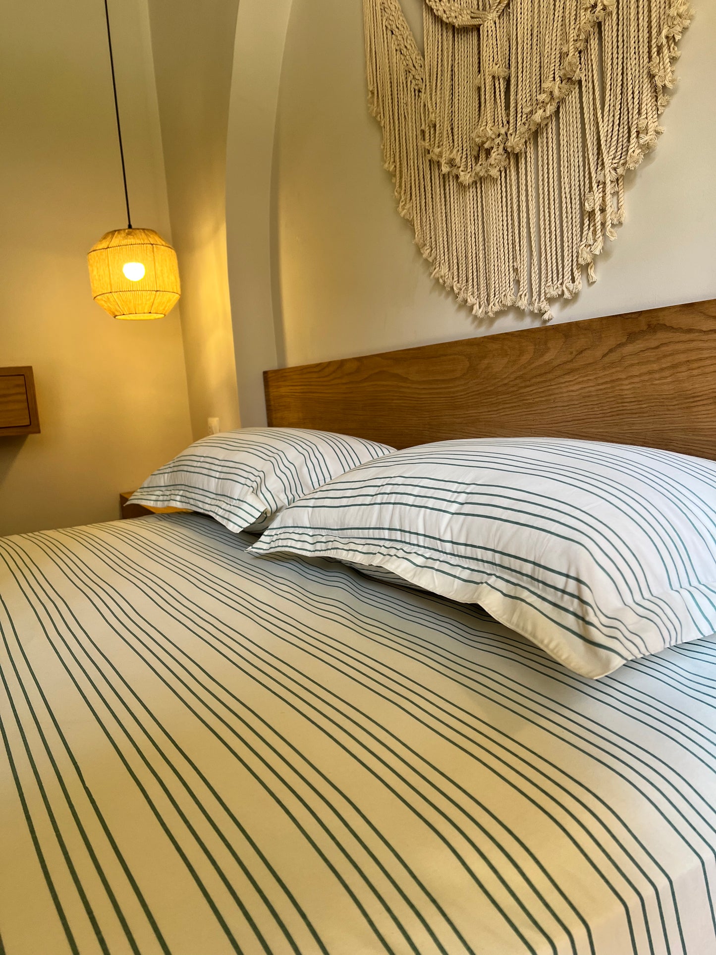 GREEN RIBBED cotton bedsheet