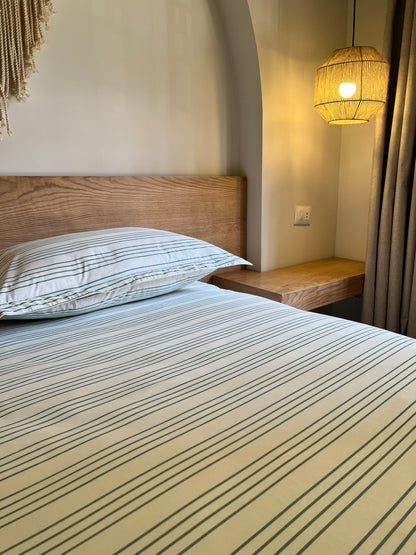 GREEN RIBBED cotton bedsheet