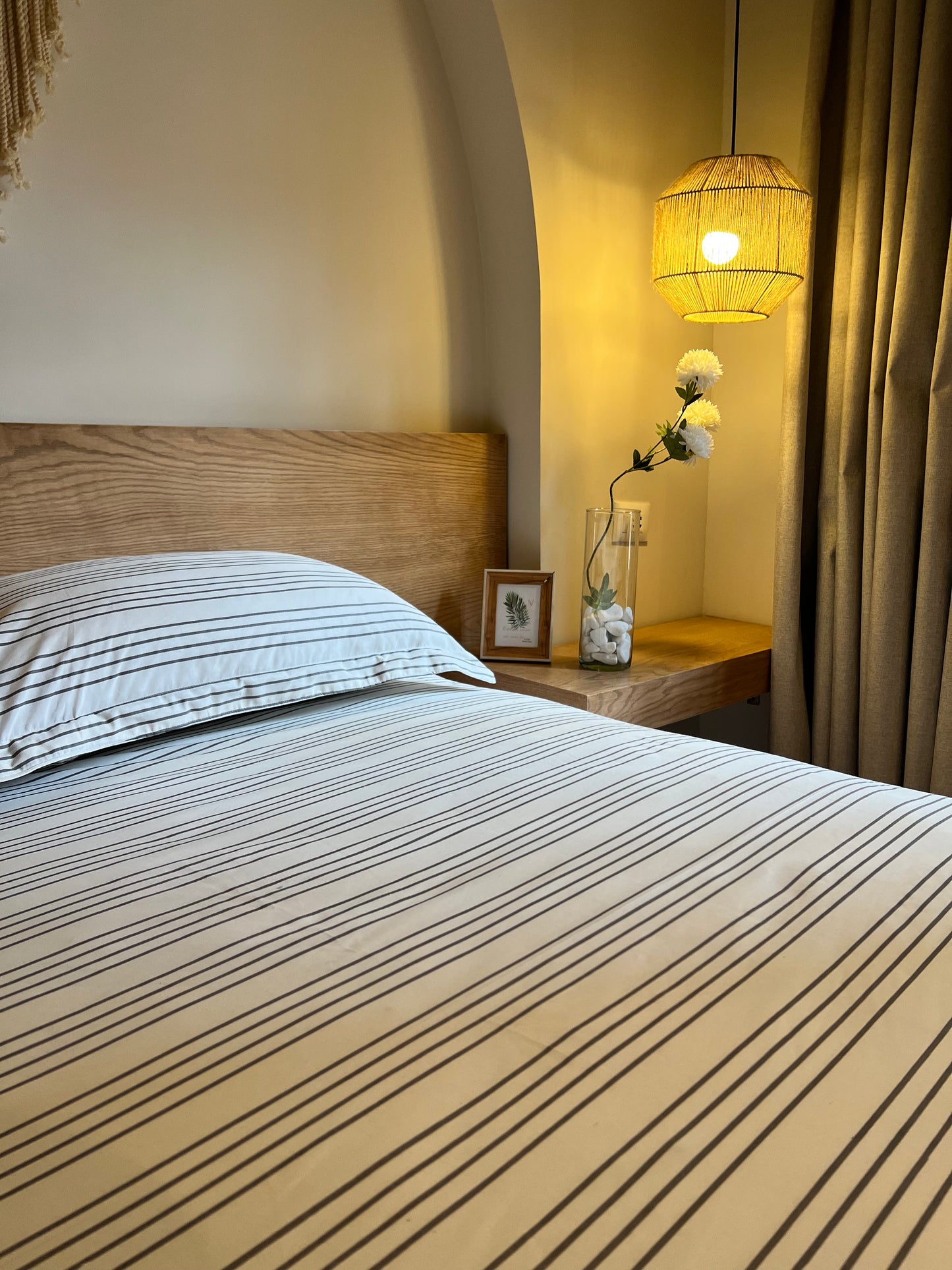 GREY RIBBED cotton bedsheet