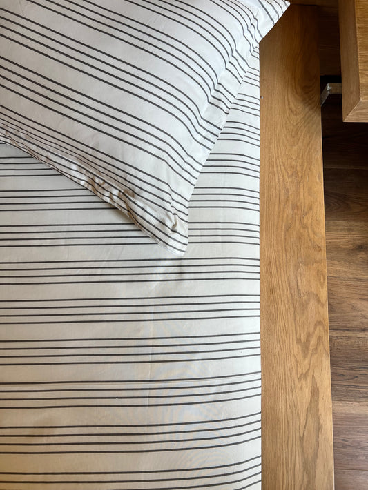 GREY RIBBED cotton bedsheet