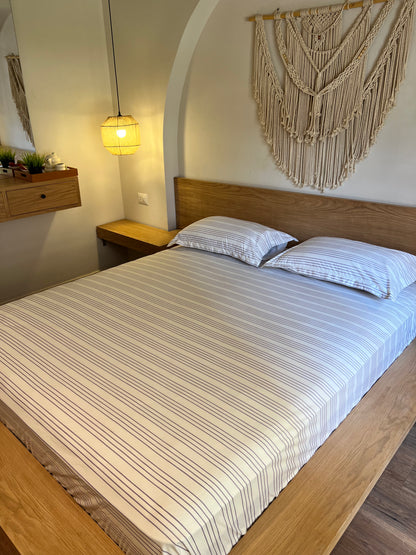 PURPLE RIBBED cotton bedsheet