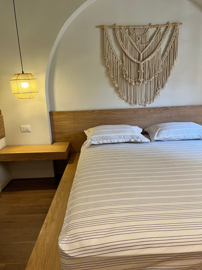 PURPLE RIBBED cotton bedsheet