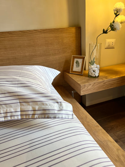 PURPLE RIBBED cotton bedsheet