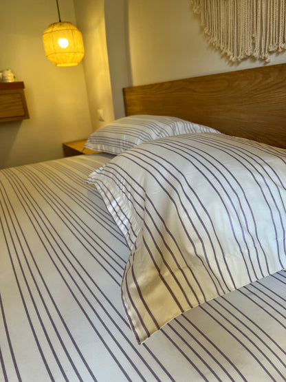 PURPLE RIBBED cotton bedsheet