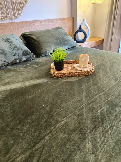 OLIVE Plain Flannel Bedsheet