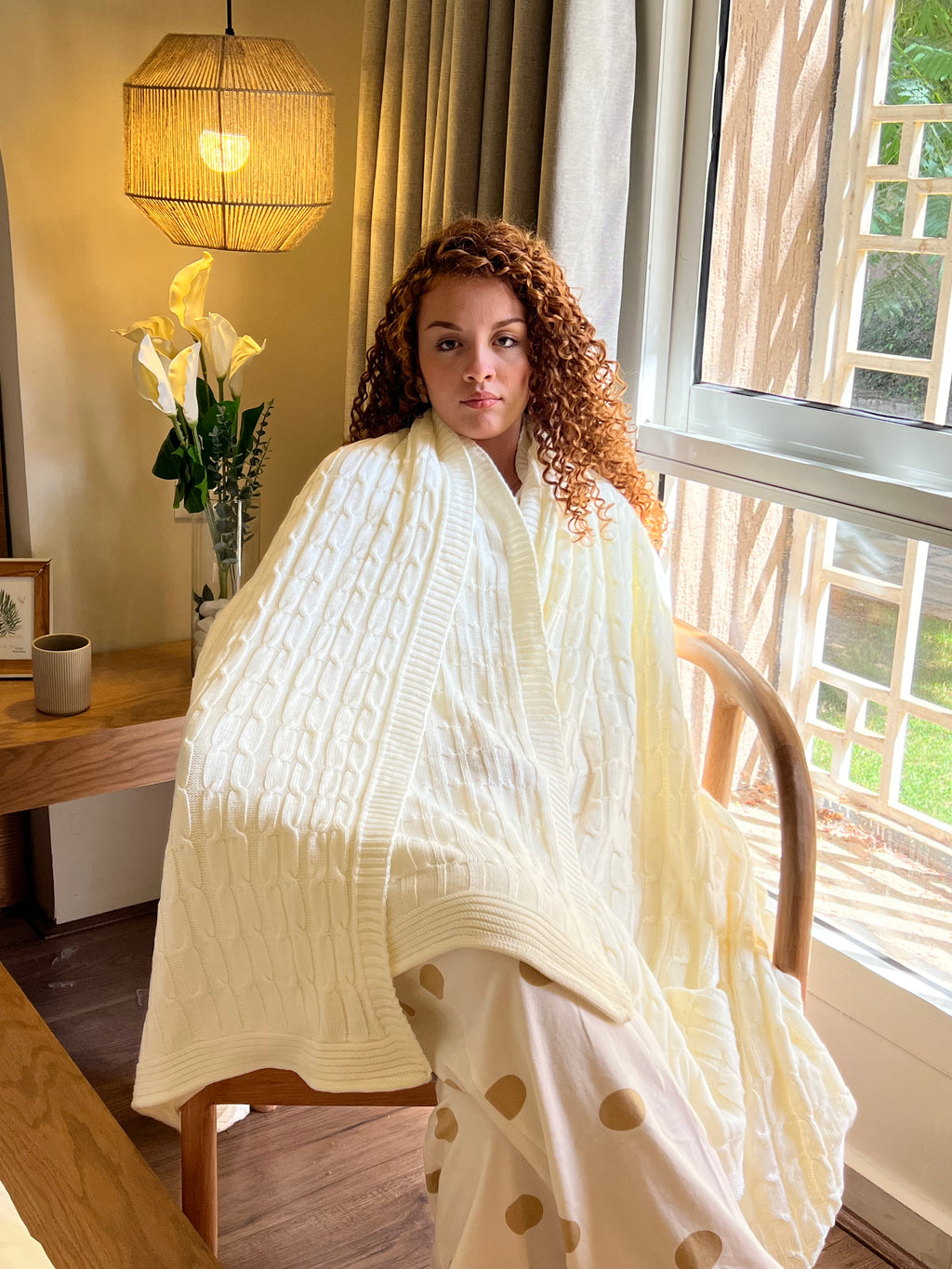 MILKY Knitted Cotton Throw Blanket