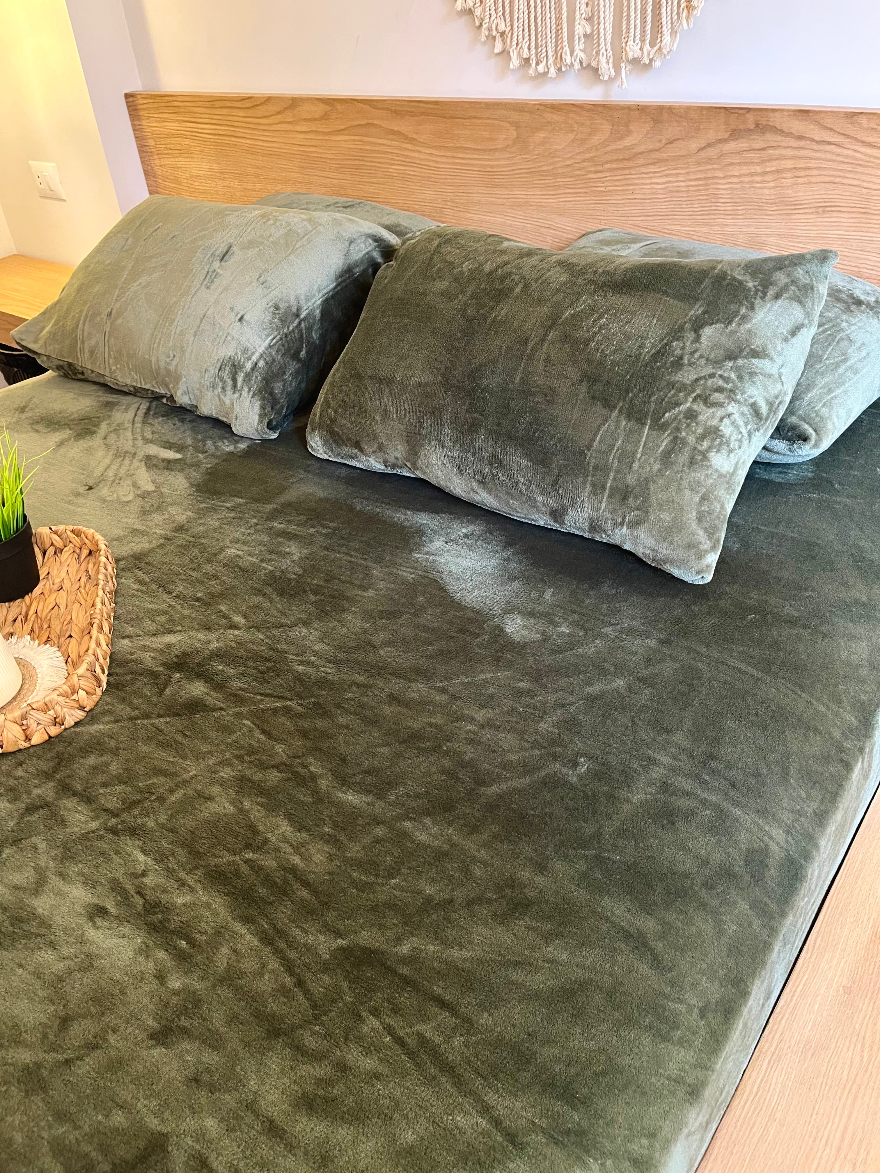 OLIVE Plain Flannel Bedsheet