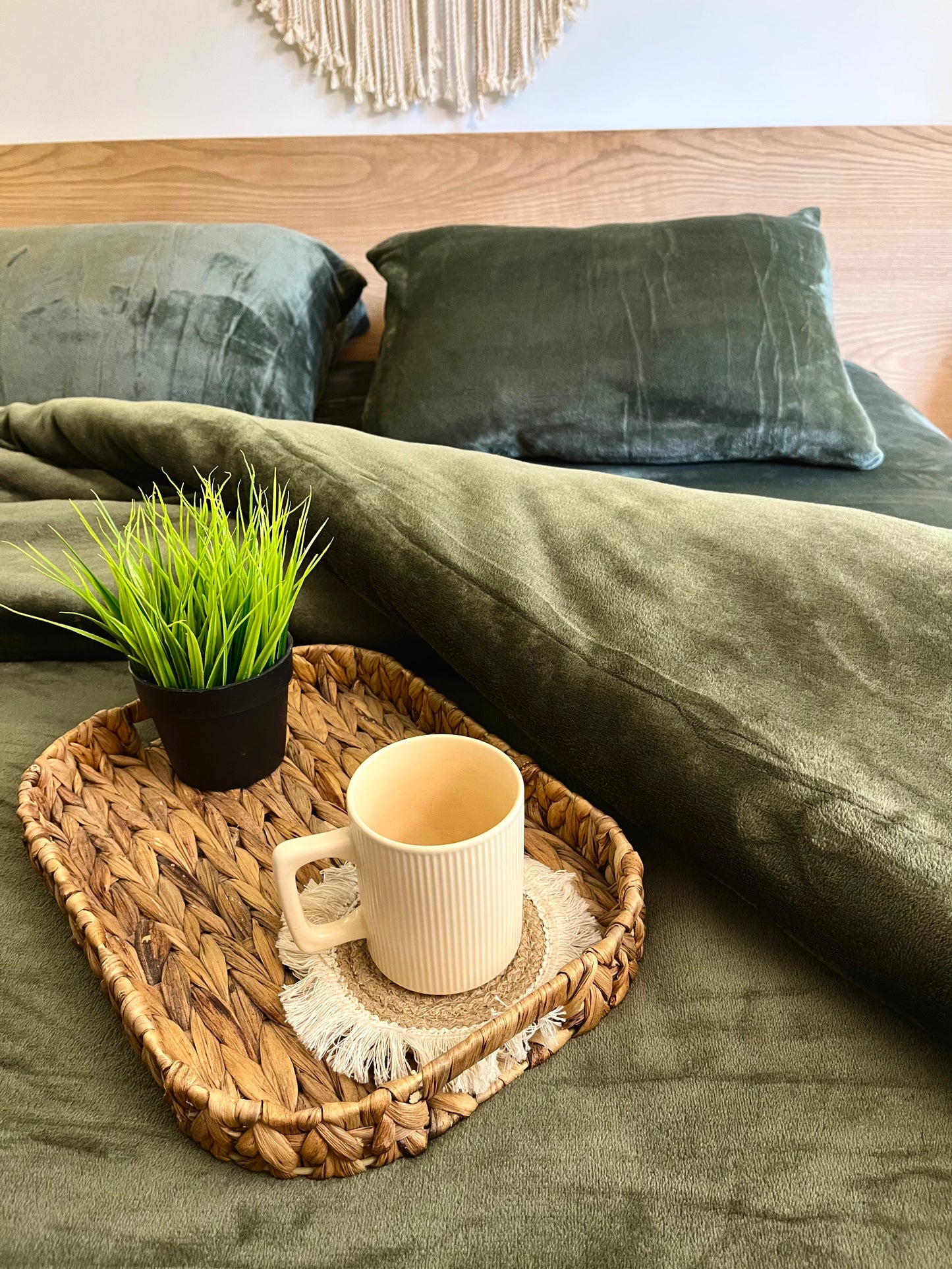 OLIVE Plain Flannel Duvet Cover