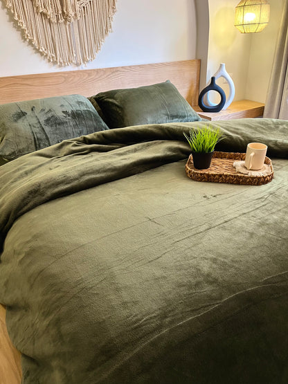 OLIVE Plain Flannel Duvet Cover