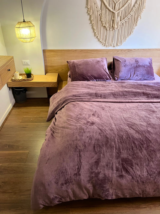 ROYAL PLUM Plain Flannel Duvet Cover